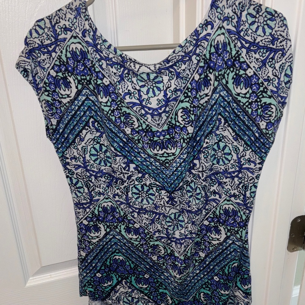 Blue Patterned Women's Top - Picture 7 of 7